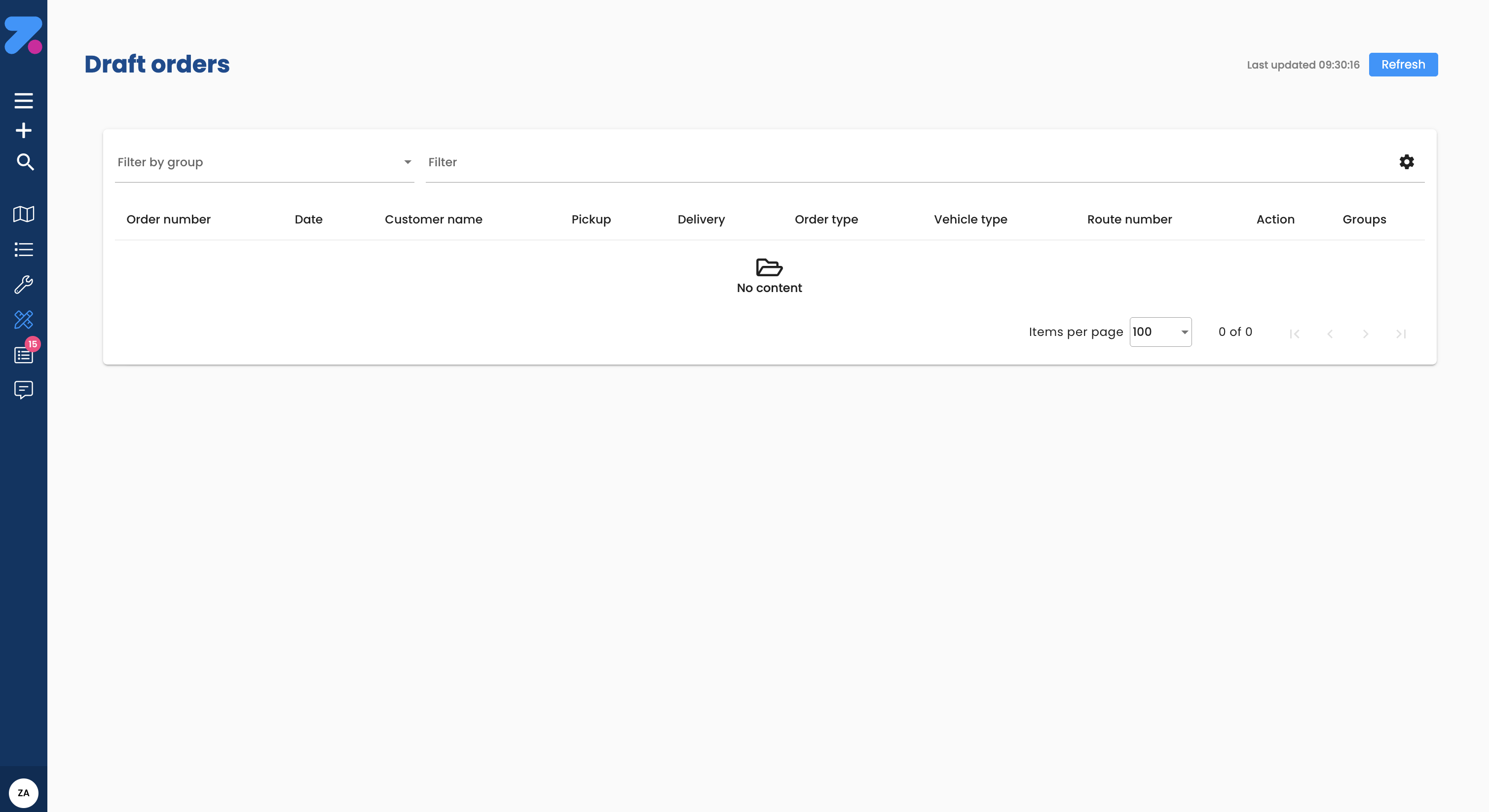 Order Draft Interface