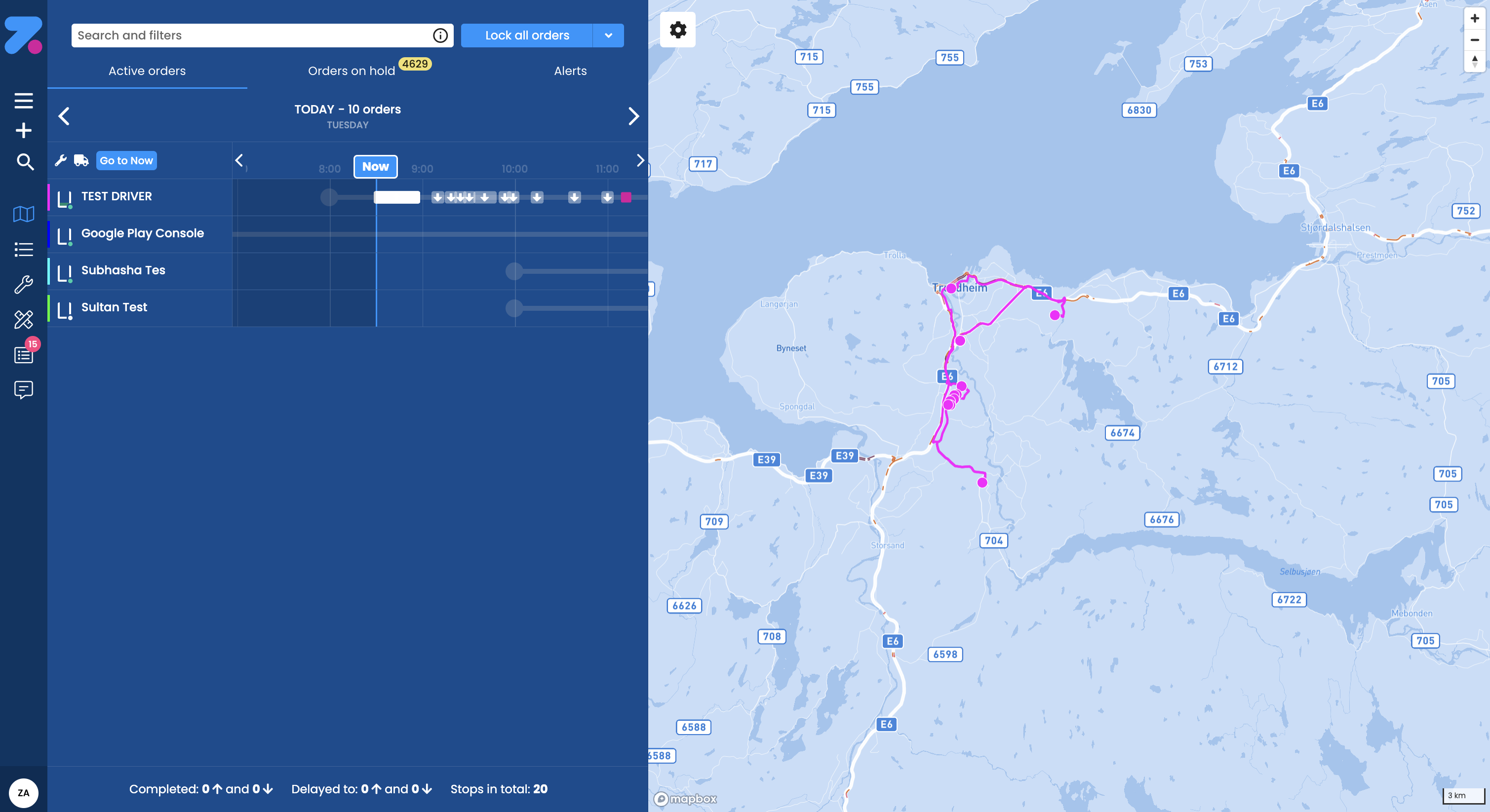 Order Overview Main Interface