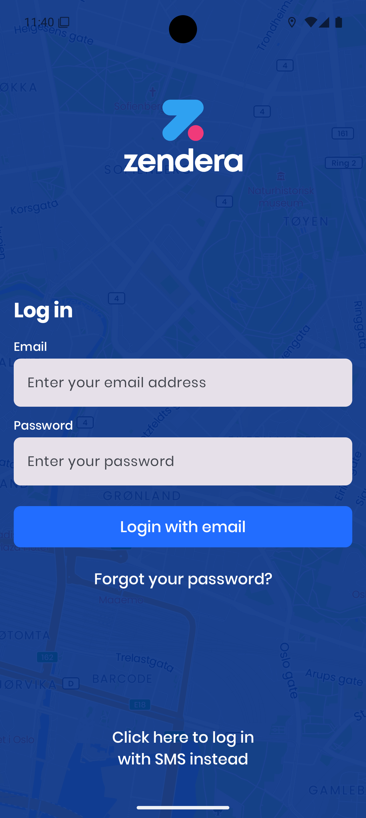 Log in with email