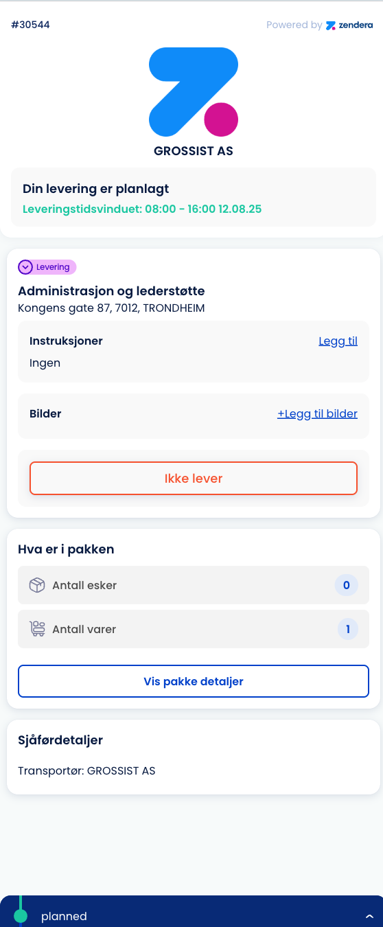 Tracking Page Overview